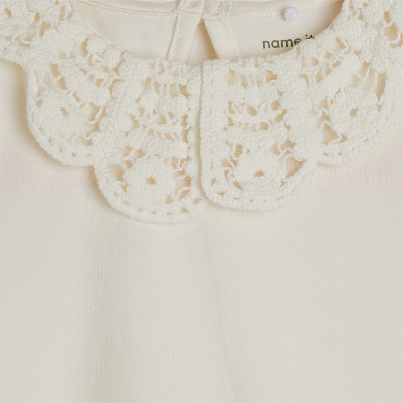 Name It Girls Tuaja Long Sleeve Top Cloud Dancer - Image 2