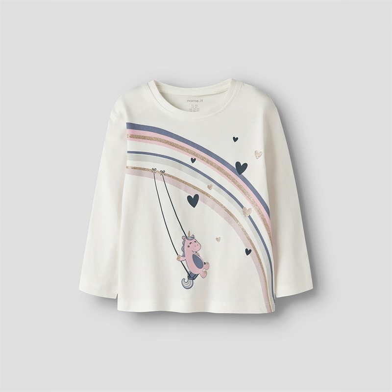 Name It Girls Valiane Long Sleeve T-Shirt Cloud Dancer - Image 1
