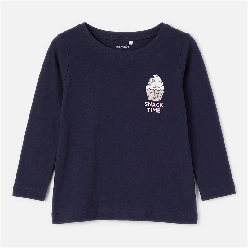 Name It Girls Violet Long Sleeve Top Navy Blazer - Image 1