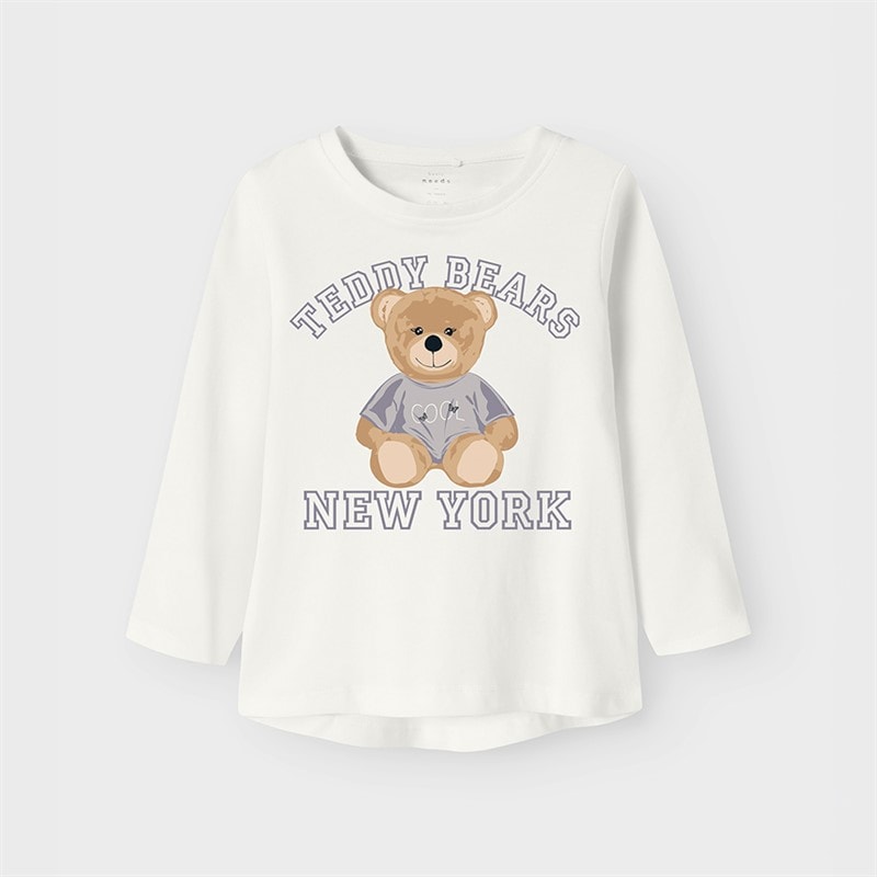 Name It Girls Violet Long Sleeve Top Cloud Dancer - Image 1