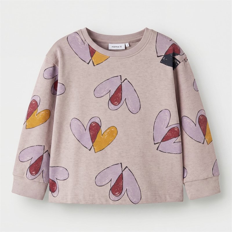 Name It Girls Teart Sweatshirt Lilac Marble