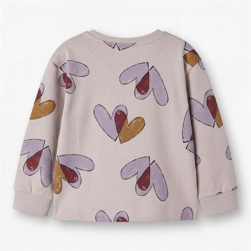 Name It Girls Teart Sweatshirt Lilac Marble - Image 2