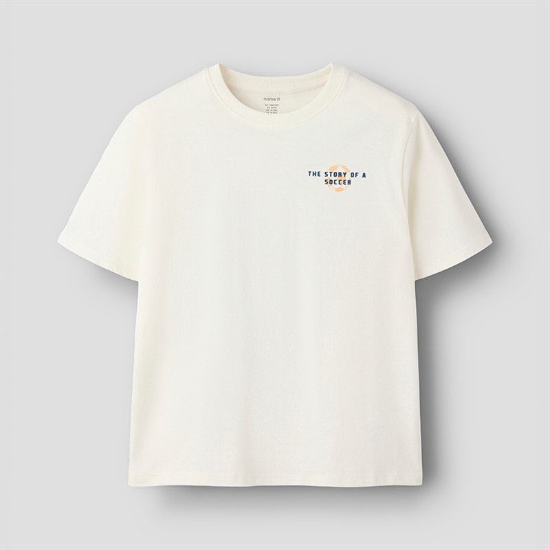 Name It Boys Himas Football T-Shirt Cloud Dancer - Image 2