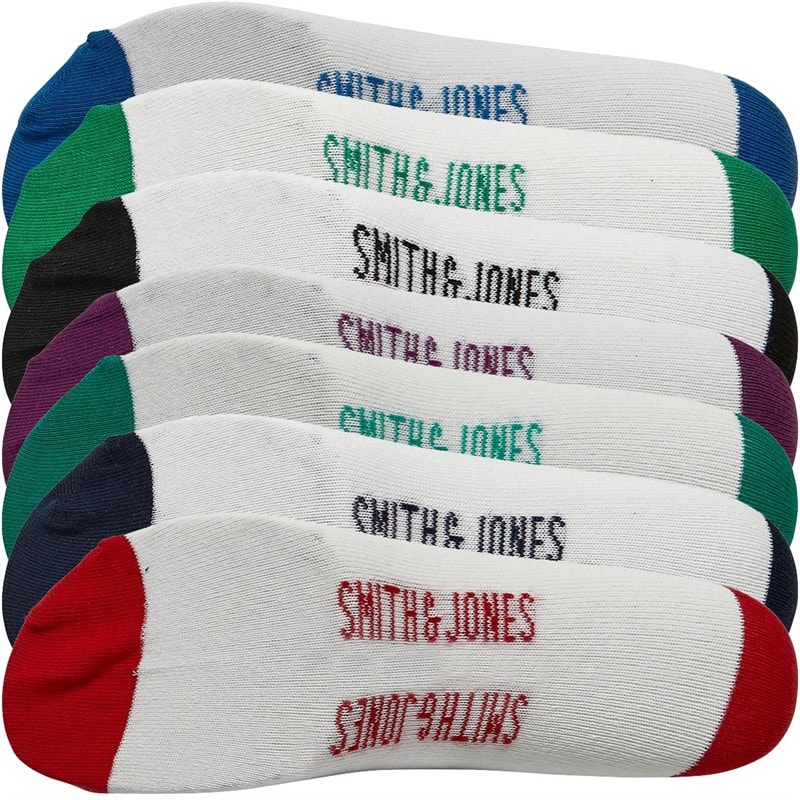 Smith And Jones Mens Osric Seven Pack Trainer Liner Socks White - Image 2