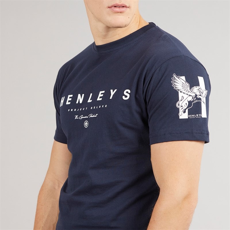 Henleys Mens Hentyme T-Shirt Navy - Image 3
