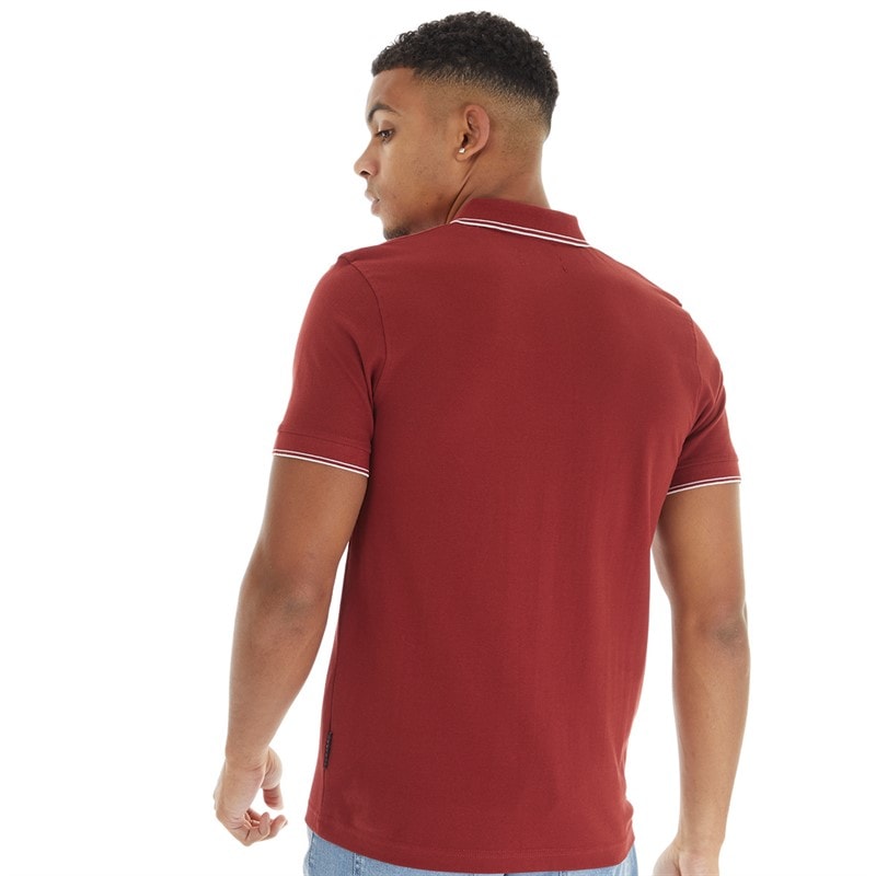 Henleys Mens Henflare Polo Shirt Deep Red - Image 2