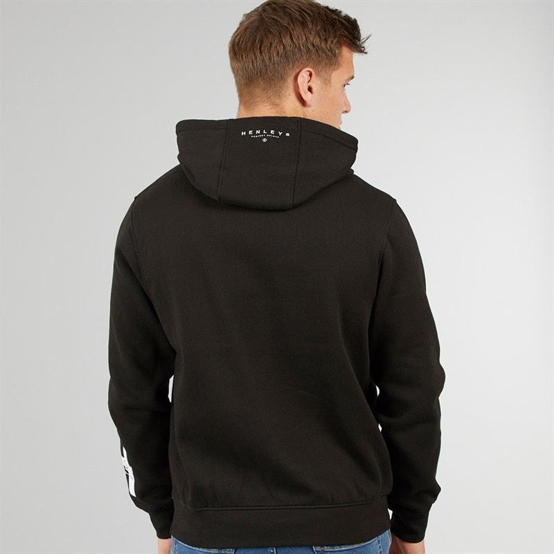 Henleys Mens Hentyme Hoodie Black - Image 2
