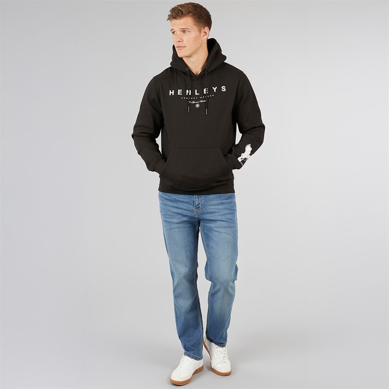 Henleys Mens Hentyme Hoodie Black - Image 4