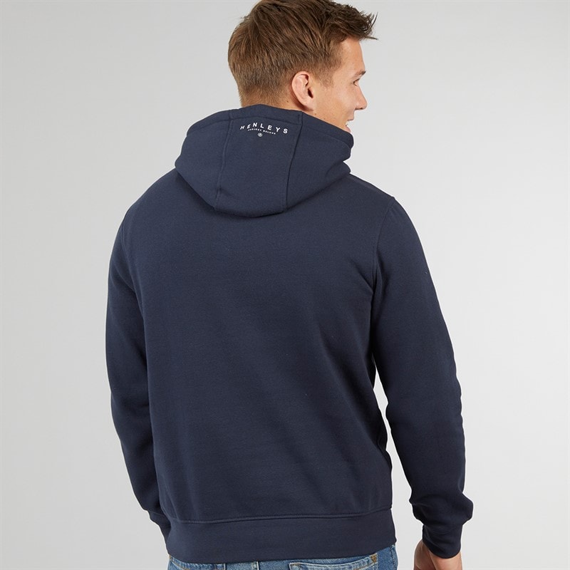 Henleys Mens Hentyme Hoodie Navy - Image 2