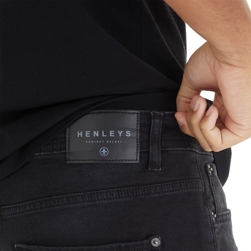 Henleys Mens Breeze Straight Fit Jeans Washed Black - Image 3
