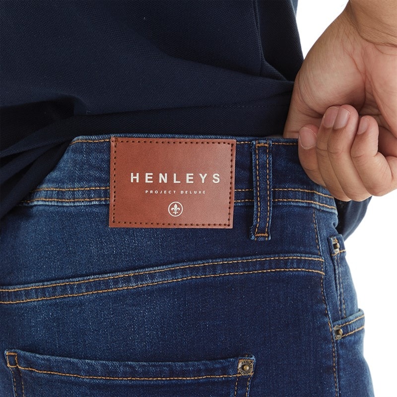 Henleys Mens Breeze Straight Fit Jeans Dark Wash - Image 3