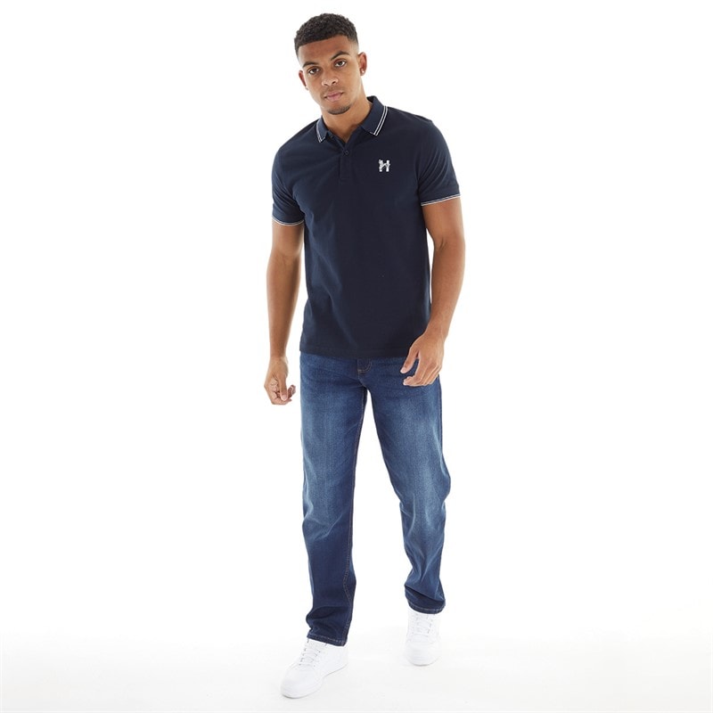 Henleys Mens Henflare Polo Shirt Navy - Image 4