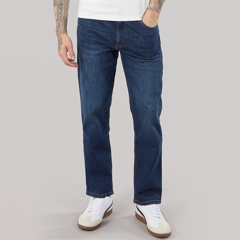 Henleys Mens Breeze Straight Fit Jeans Stone Wash