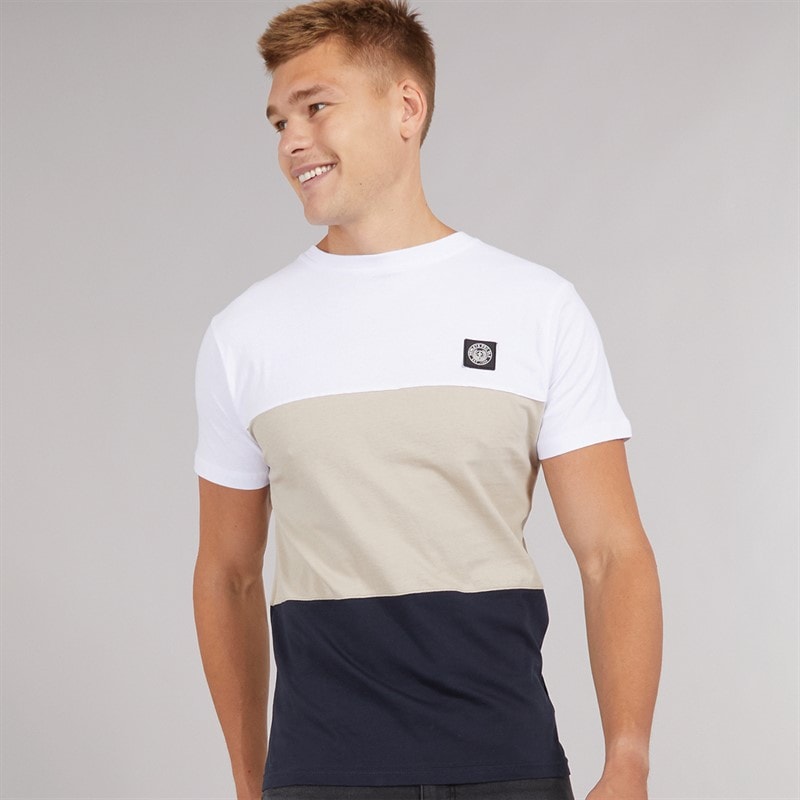 Henleys Mens Henpanel T-Shirt White - Image 1