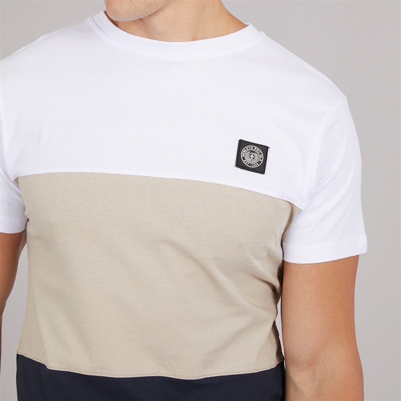 Henleys Mens Henpanel T-Shirt White - Image 3