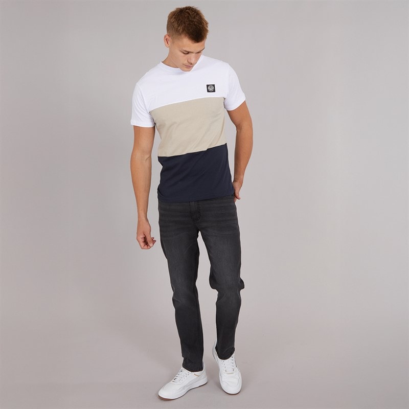 Henleys Mens Henpanel T-Shirt White - Image 4