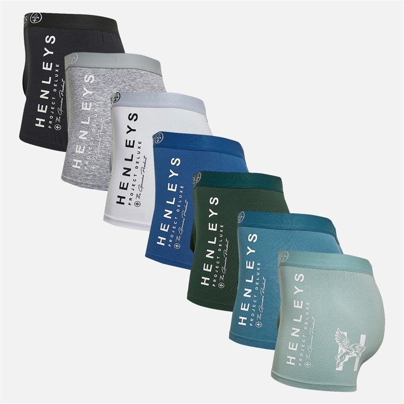 Henleys Mens Mactyme Seven Pack Henleys Boxers Multi - Image 2