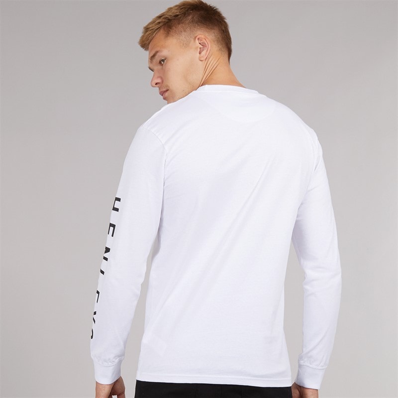 Henleys Mens Melvern Long Sleeve Top White - Image 2