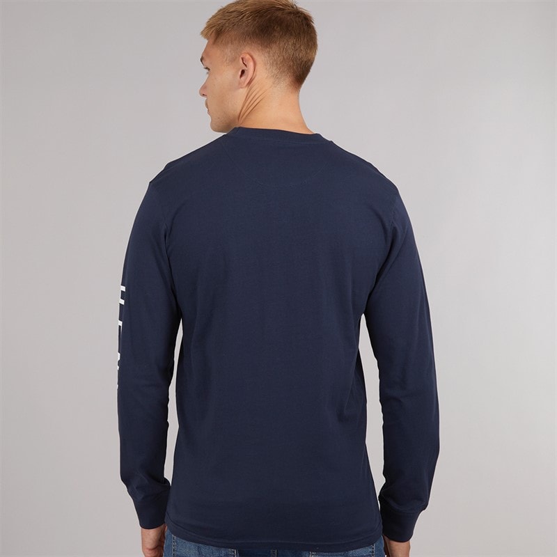 Henleys Mens Melvern Long Sleeve Top Navy - Image 2