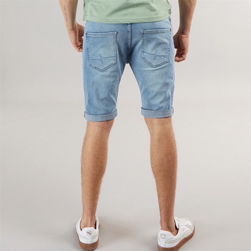Henleys Mens Flex Denim Shorts Light Wash - Image 2