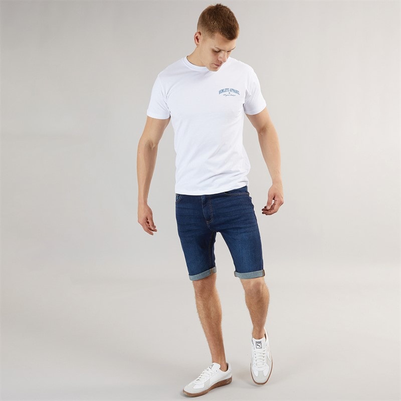 Henleys Mens Flex Denim Shorts Dark Wash - Image 4
