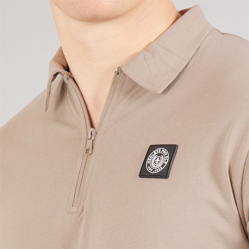 Henleys Mens Henychill Polo Shirt And Shorts Set Taupe - Image 3