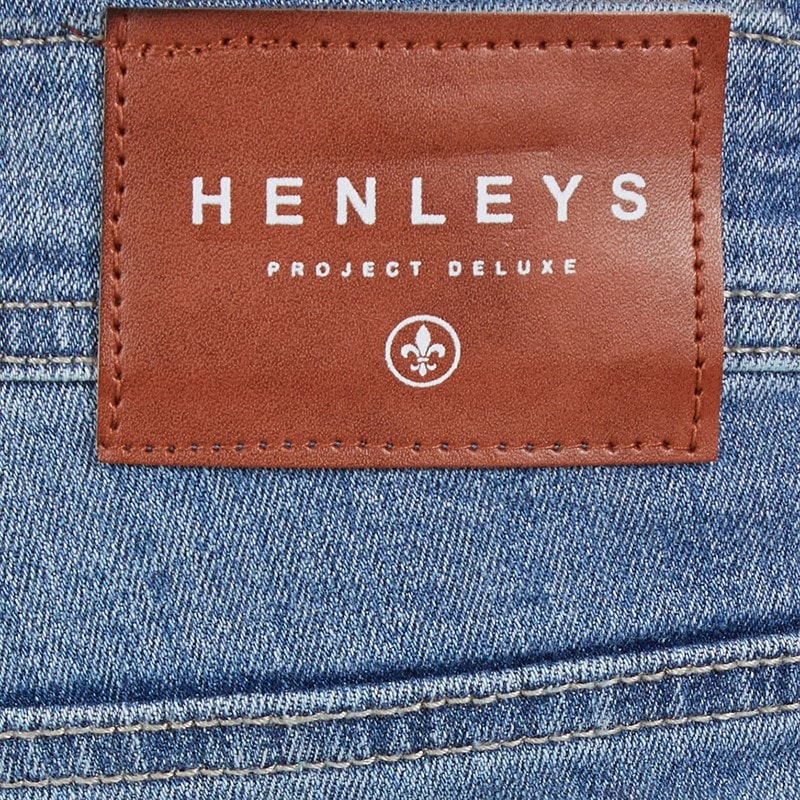 Henleys Mens Mayhen Slim Fit Jeans Light Wash - Image 3