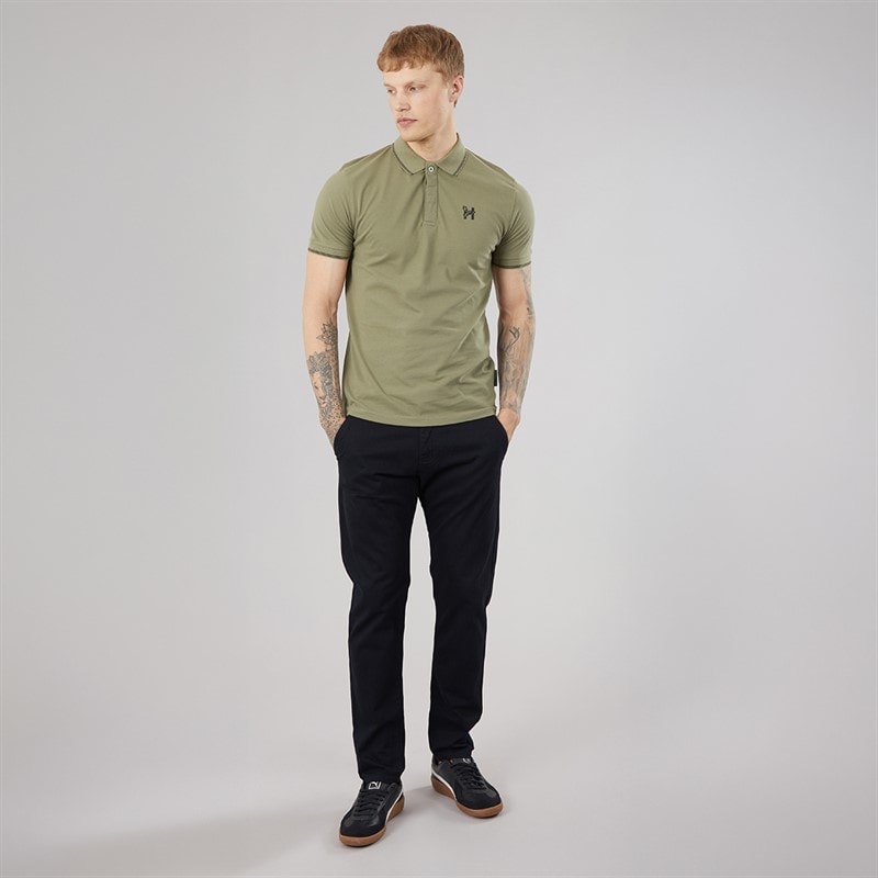 Henleys Mens Moorehen Polo Shirt Khaki - Image 4