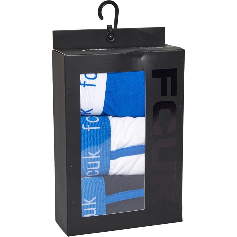 French Connection Mens FCUK Three Pack Boxers FCUK 7 Marine/White/Prince - Image 2