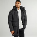 French Connection Mens Parka Zip Jacket Black