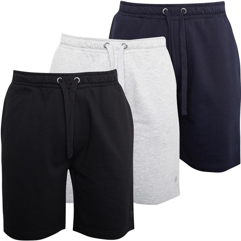 French Connection Mens Three Pack Jersey Shorts Multi Black/Marine/Light Grey Melange