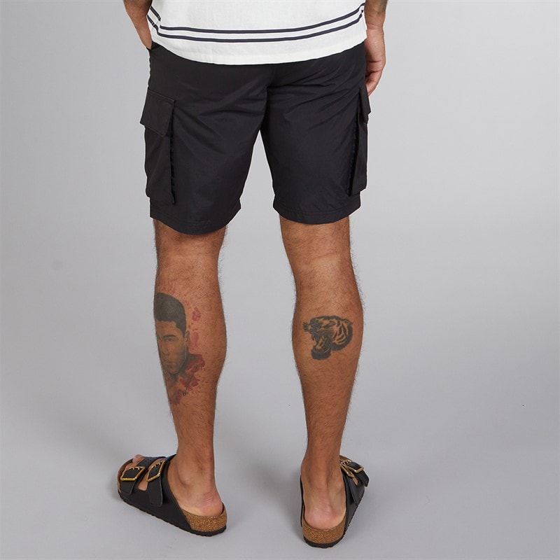 French Connection Mens Cargo Tech Shorts Black - Image 2