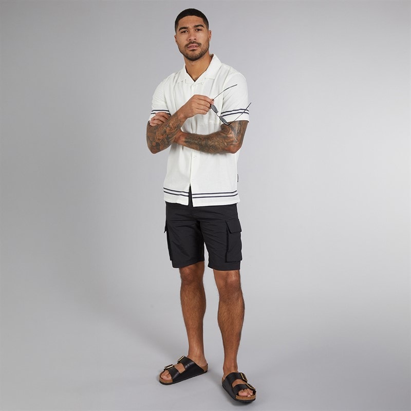 French Connection Mens Cargo Tech Shorts Black - Image 4