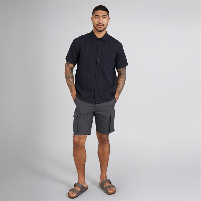 French Connection Mens Cargo Tech Shorts Charcoal - Image 4