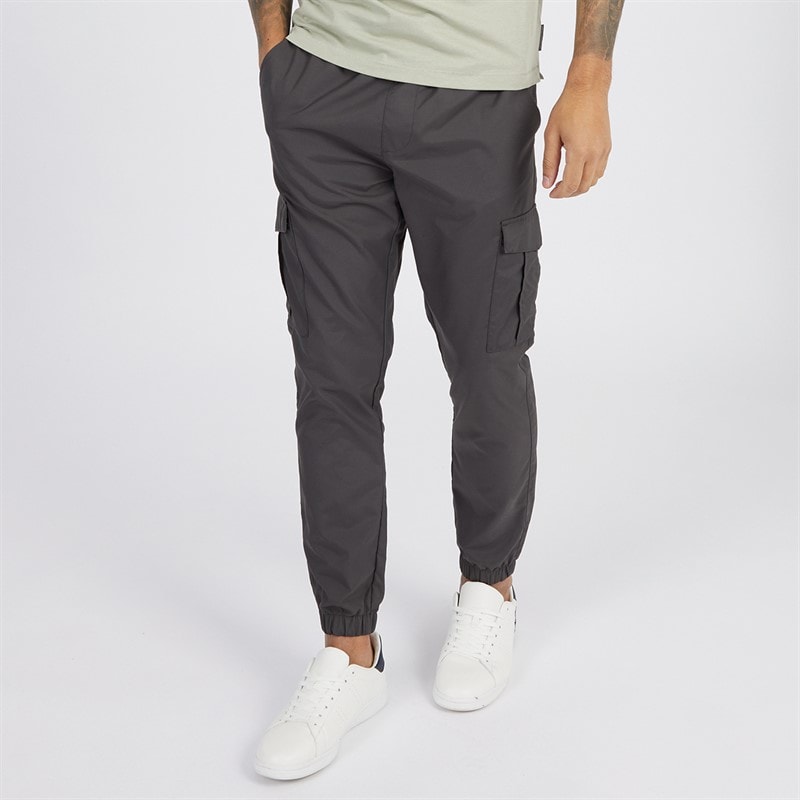 French Connection Mens Combat Tech Cargo Trousers Charcoal - Image 1