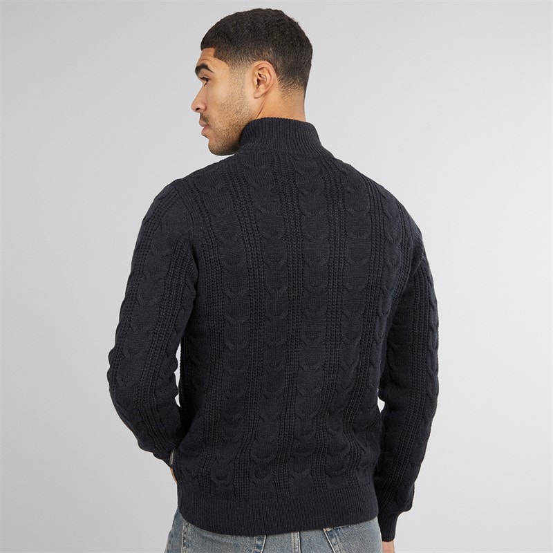 French Connection Mens 1/2 Zip Wool Jumper Marine - Image 2