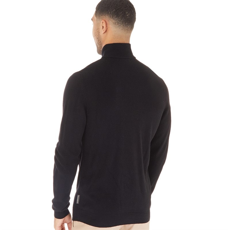 French Connection French Connection Mens Cash 1/4 Zip Jumper Black - Image 2