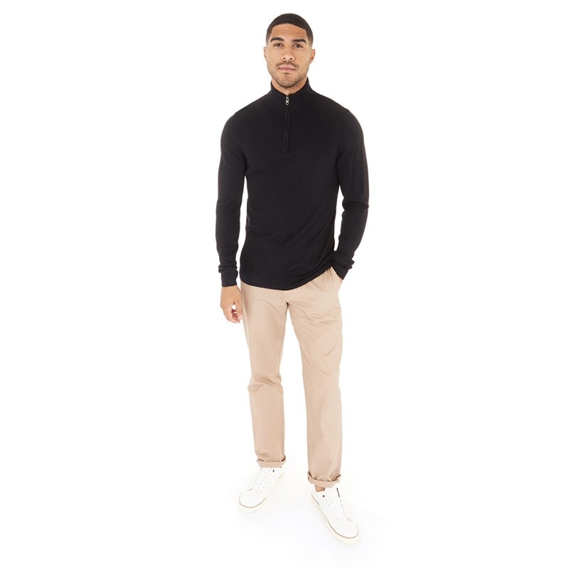French Connection French Connection Mens Cash 1/4 Zip Jumper Black - Image 3