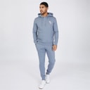 French Connection Mens Script Tracksuit Light Blue Melange/White