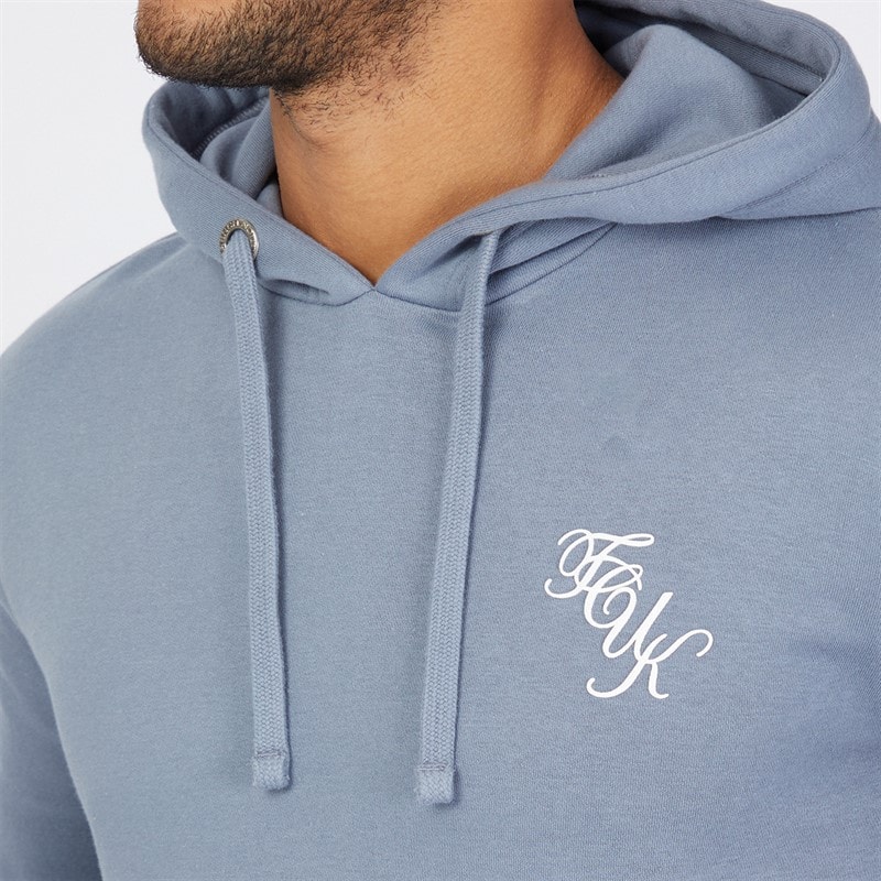 French Connection Mens Script Tracksuit Light Blue Melange/White - Image 3