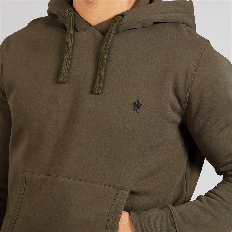 French Connection Mens Overhead Hoodie Khaki - Image 3
