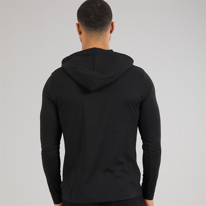 French Connection Mens Hooded Top Black/White - Image 2