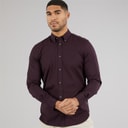 French Connection Mens Long Sleeve Oxford Shirt Solid Chateaux/Marine