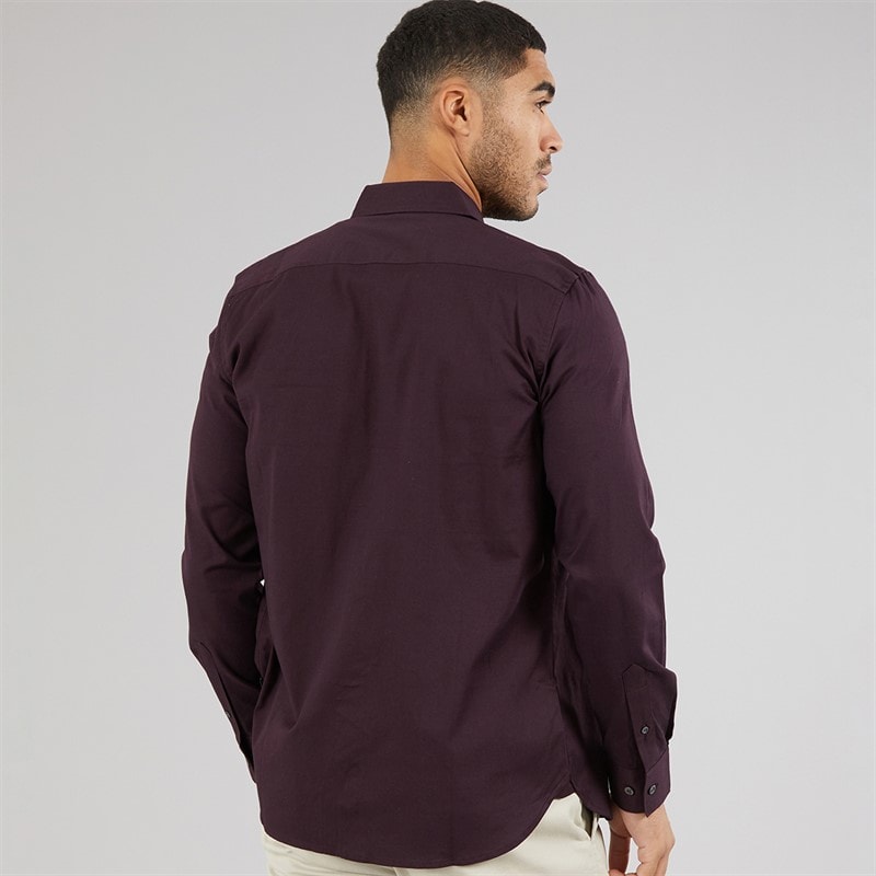 French Connection Mens Long Sleeve Oxford Shirt Solid Chateaux/Marine - Image 2