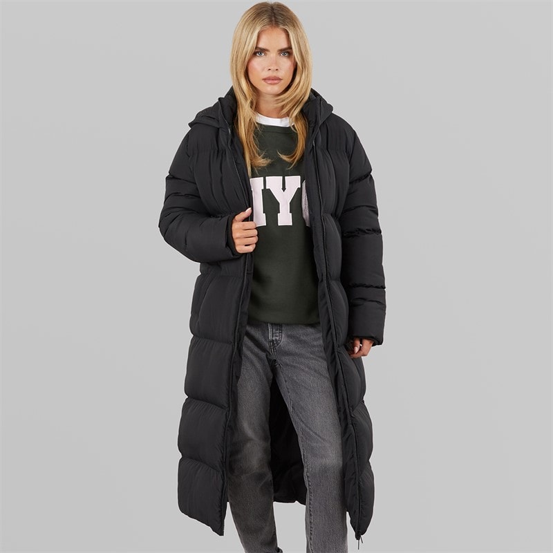 French Connection Womens Row Long Puffer Coat Black - Image 1
