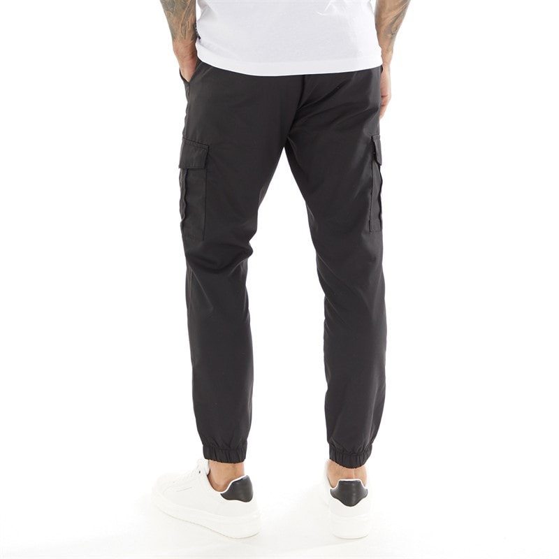 French Connection Mens Combat Tech Cargo Trousers Black - Image 2