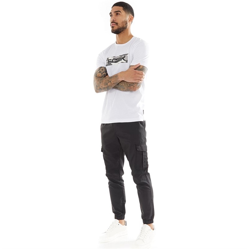 French Connection Mens Combat Tech Cargo Trousers Black - Image 3