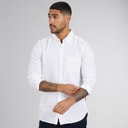 French Connection Mens Long Sleeve Linen Shirt White
