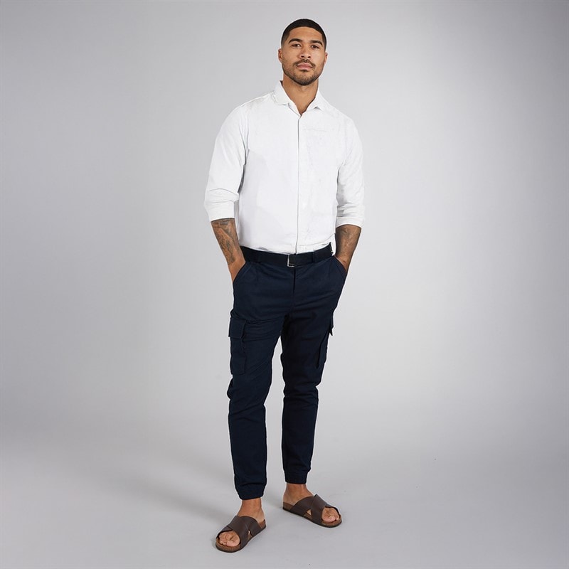 French Connection Mens Long Sleeve Linen Shirt White - Image 4