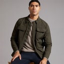French Connection Mens Tech Overshirt Khaki
